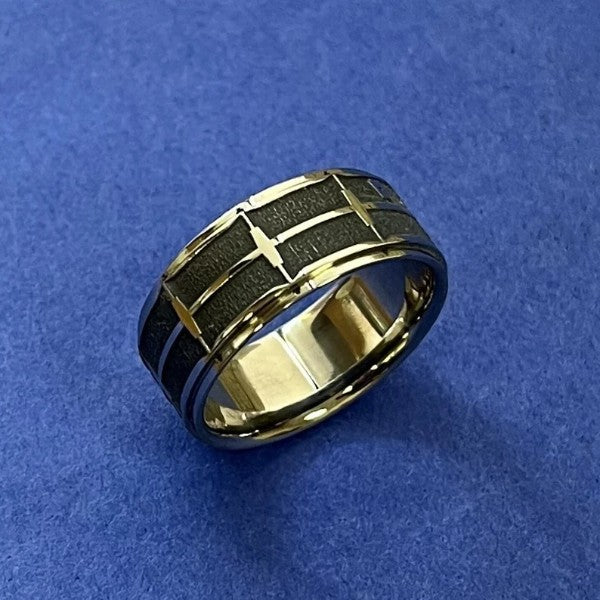 Laser Engraved Snare Drum Titanium Ring