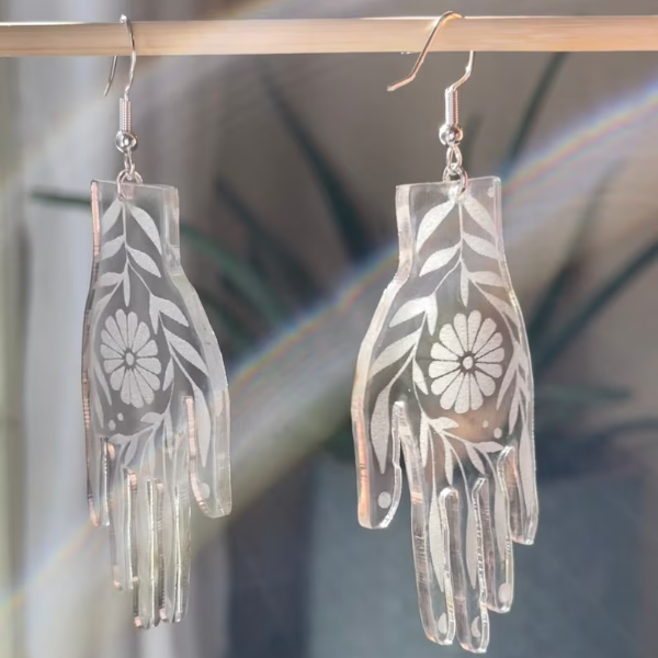 Laser Etched Lucite Hands